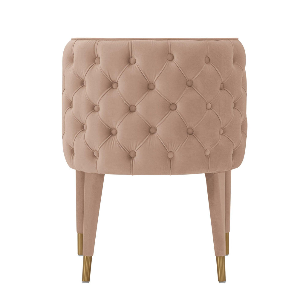 Maya Velvet Dining Chair in Nude.