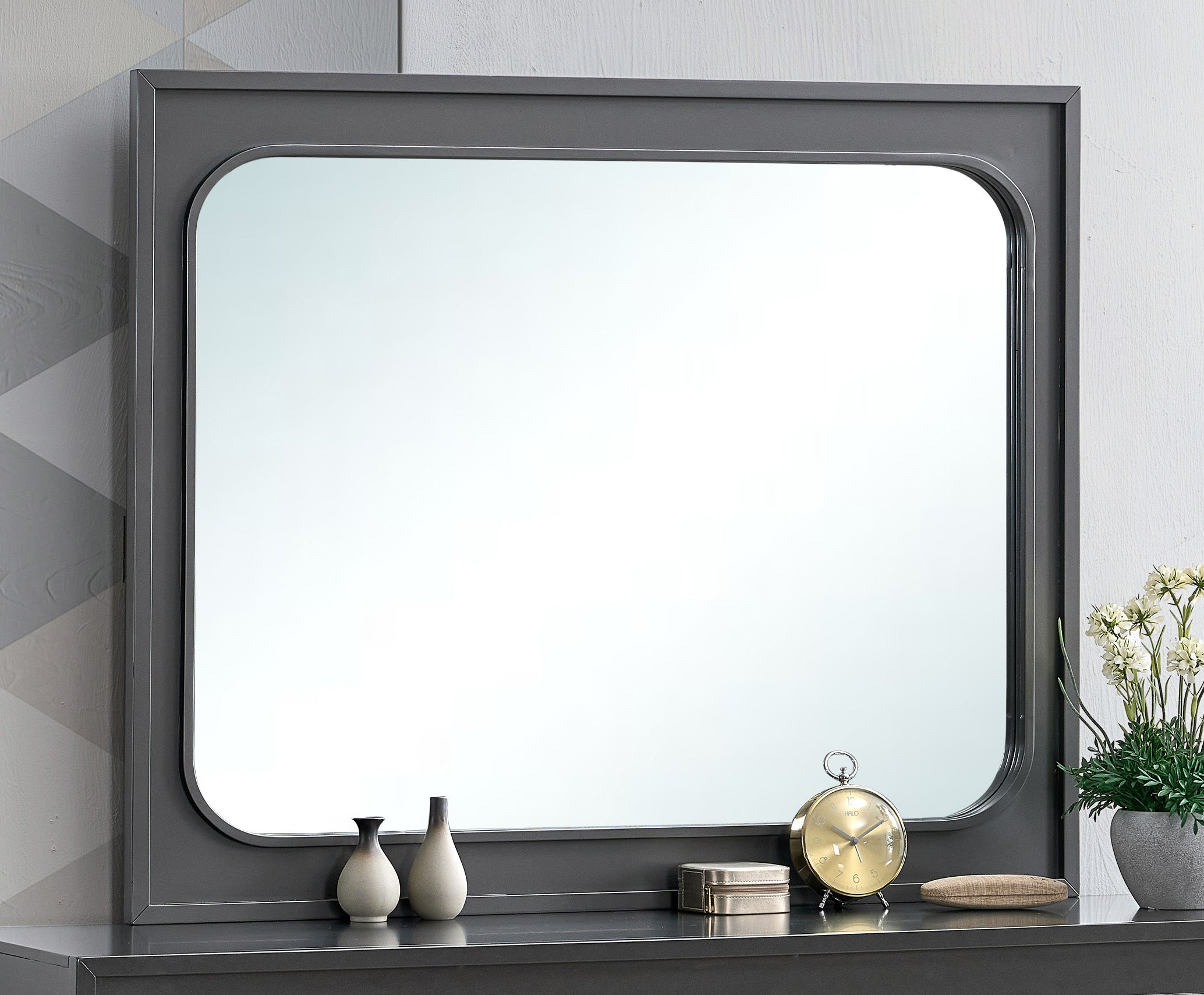 45-Inch Wenge Contemporary Rectangular Wall Mirror