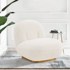 Edina Boucle Lounge Chair in White