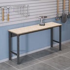 Dark Gray Metal Garage Table | Durable Workspace Solution.