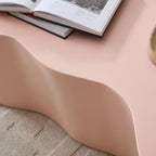 50 Inch Pink Fiberglass Coffee Table for Living Room.