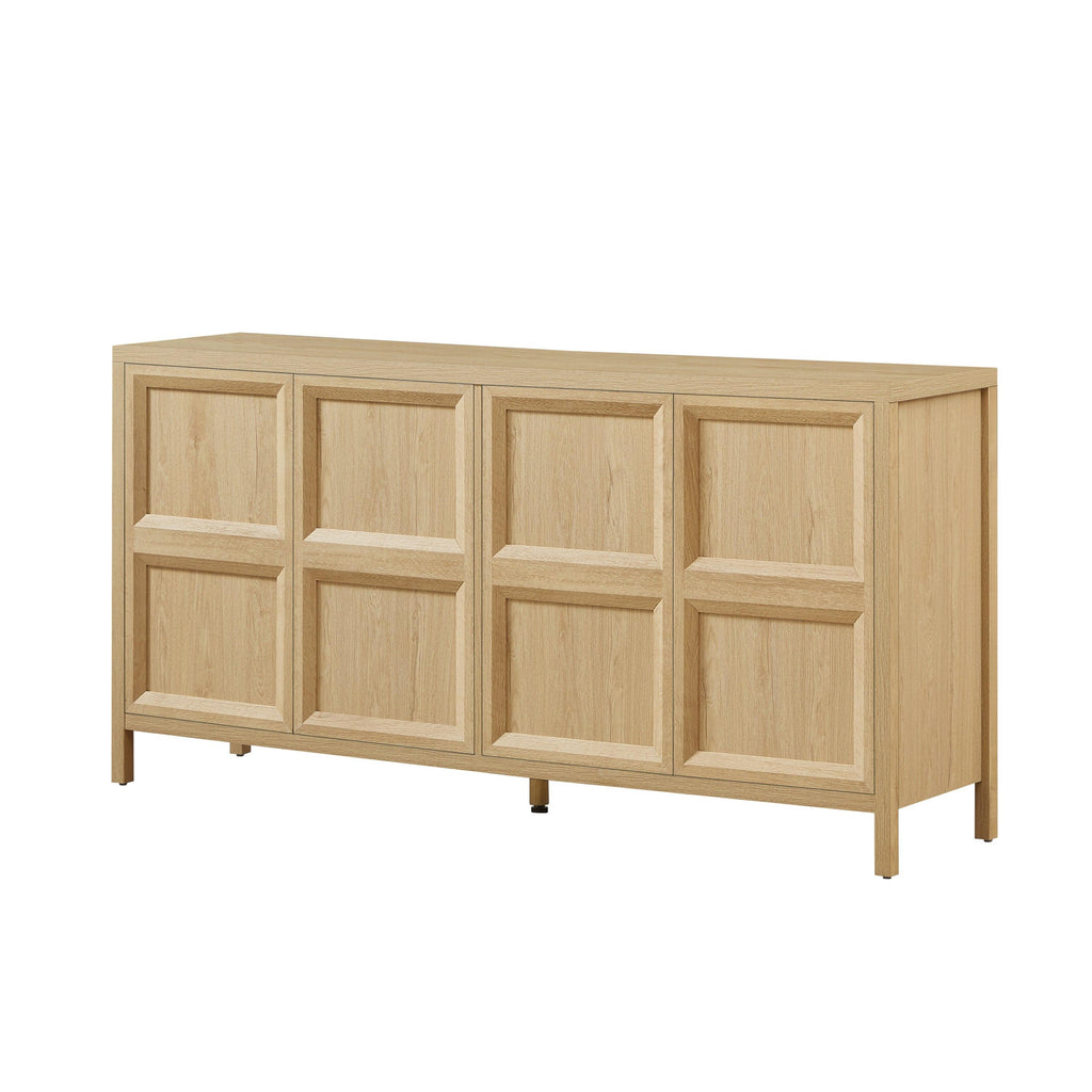 67'' Oak Sideboard Storage Cabinet with Tip-On Opening.