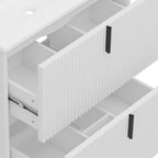 White Bathroom Vanity with Ceramic Sink - 30 Inch Design.