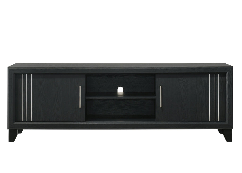 Contemporary TV Stand with Open Shelves & Storage.