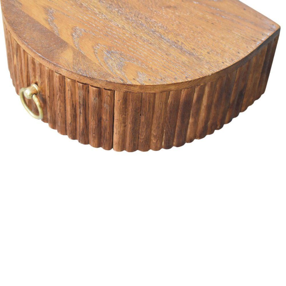 Solid Wood Nightstand with Ring Pull in Modern Style.