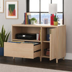 Credenza for TVs up to 46 inches with Concealed Storage.