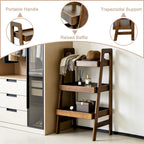 3 Tier Solid Wood Ladder Shelf for Home & Office.