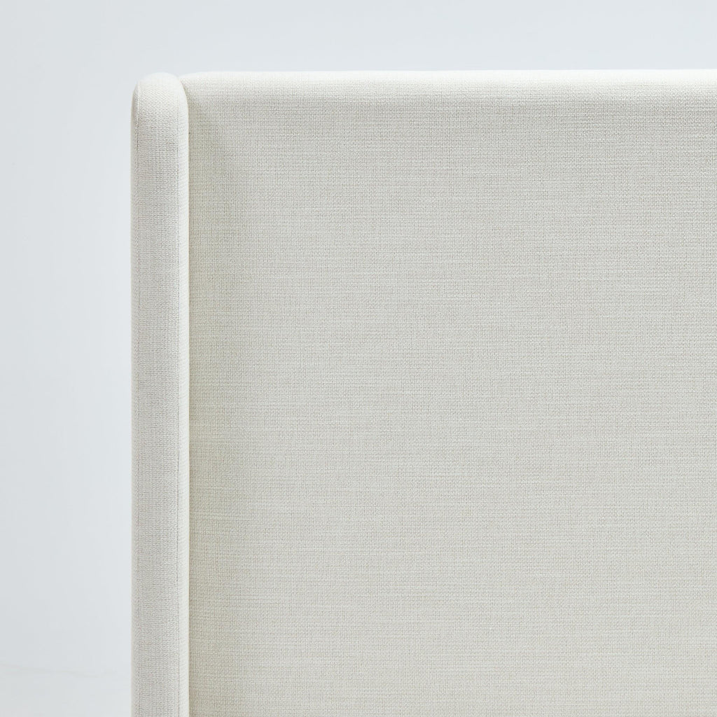 Caron Wingback Bed King Size in Ivory Chenille.