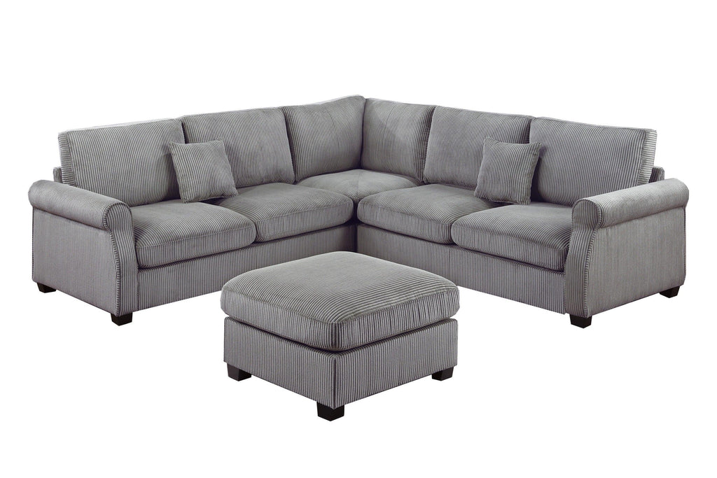 4pc Sectional Set with Matching Pillows and Ottoman.
