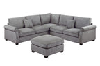 4pc Sectional Set with Matching Pillows and Ottoman.