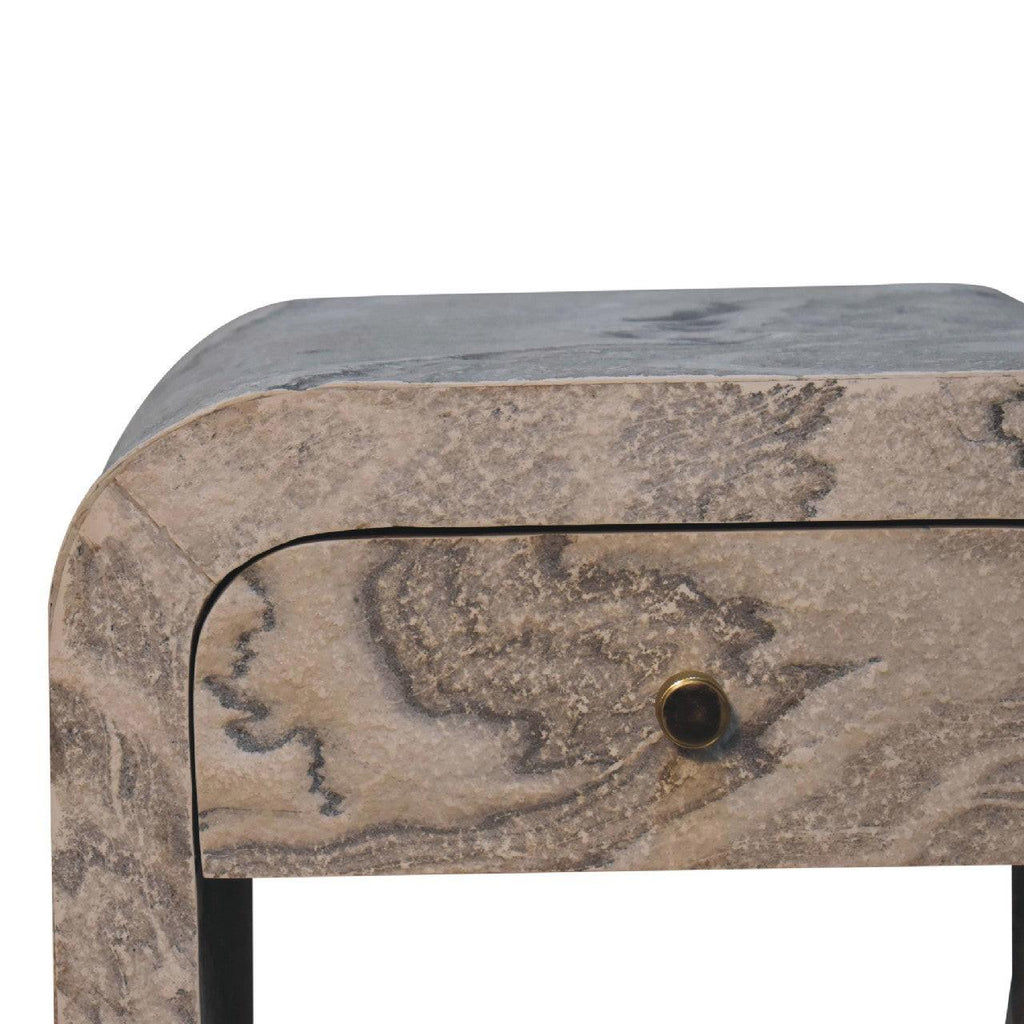 Nouveau Nightstand, 1-Drawer, Marble.