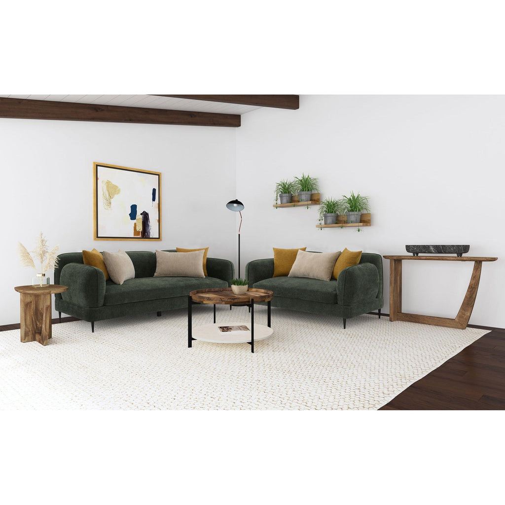 Repley Green Upholstered Sofa Set - Chenille Design.