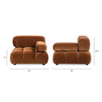 Marcel 36' Modular Modern Lounge Chair in Olive Green Velvet.