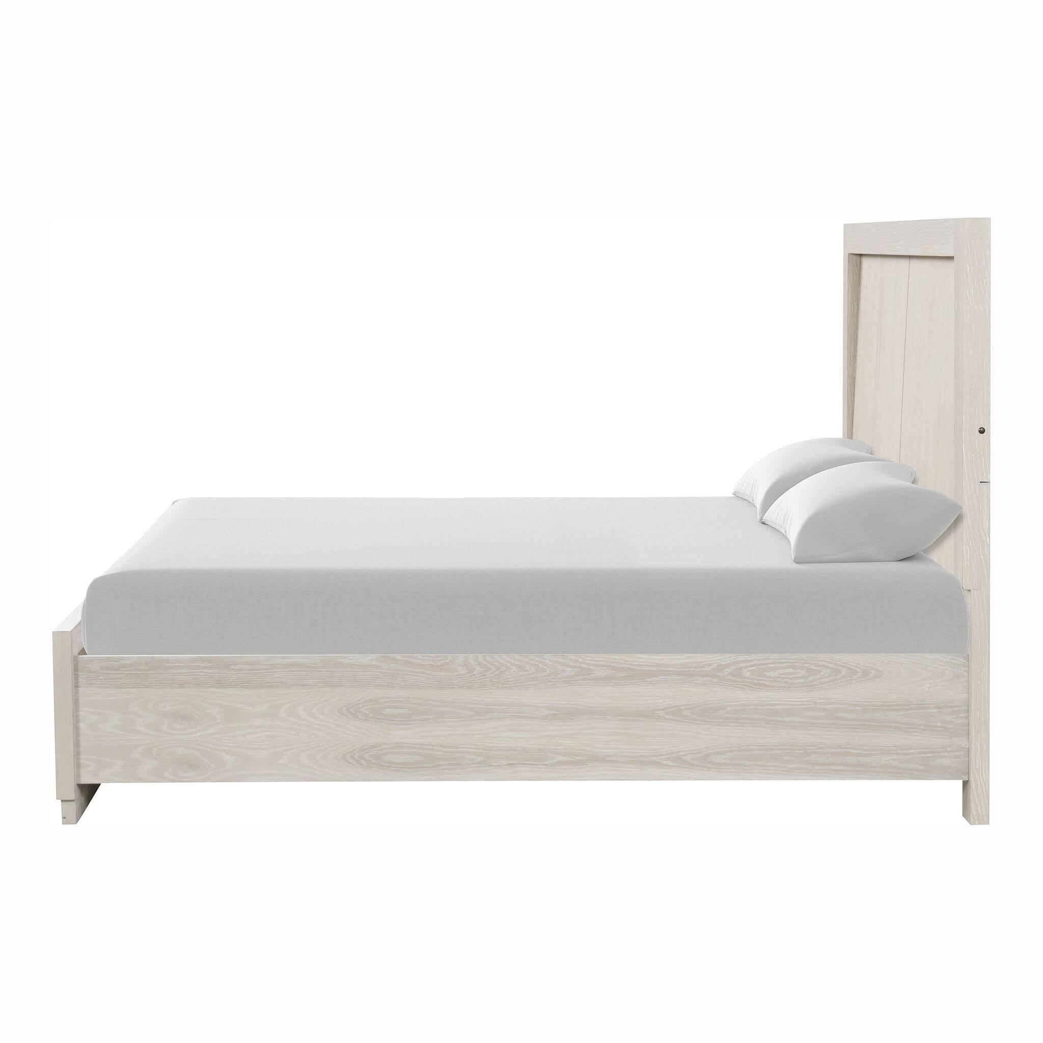 3pc King Size Bed Set with LED Nightstands - Light Grey.