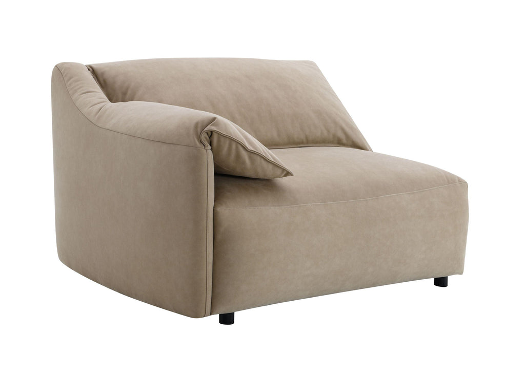 Veata Suede Sectional Sofa in Light Brown.