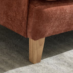 Close-up of the solid wood leg on the Convertible Sofa Bed Recliner - 3-in-1, showcasing sturdy craftsmanship and modern design.