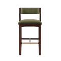 Patricia Wood Upholstered Barstool in Turtle Green