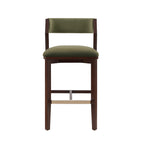 Patricia Wood Upholstered Barstool in Turtle Green
