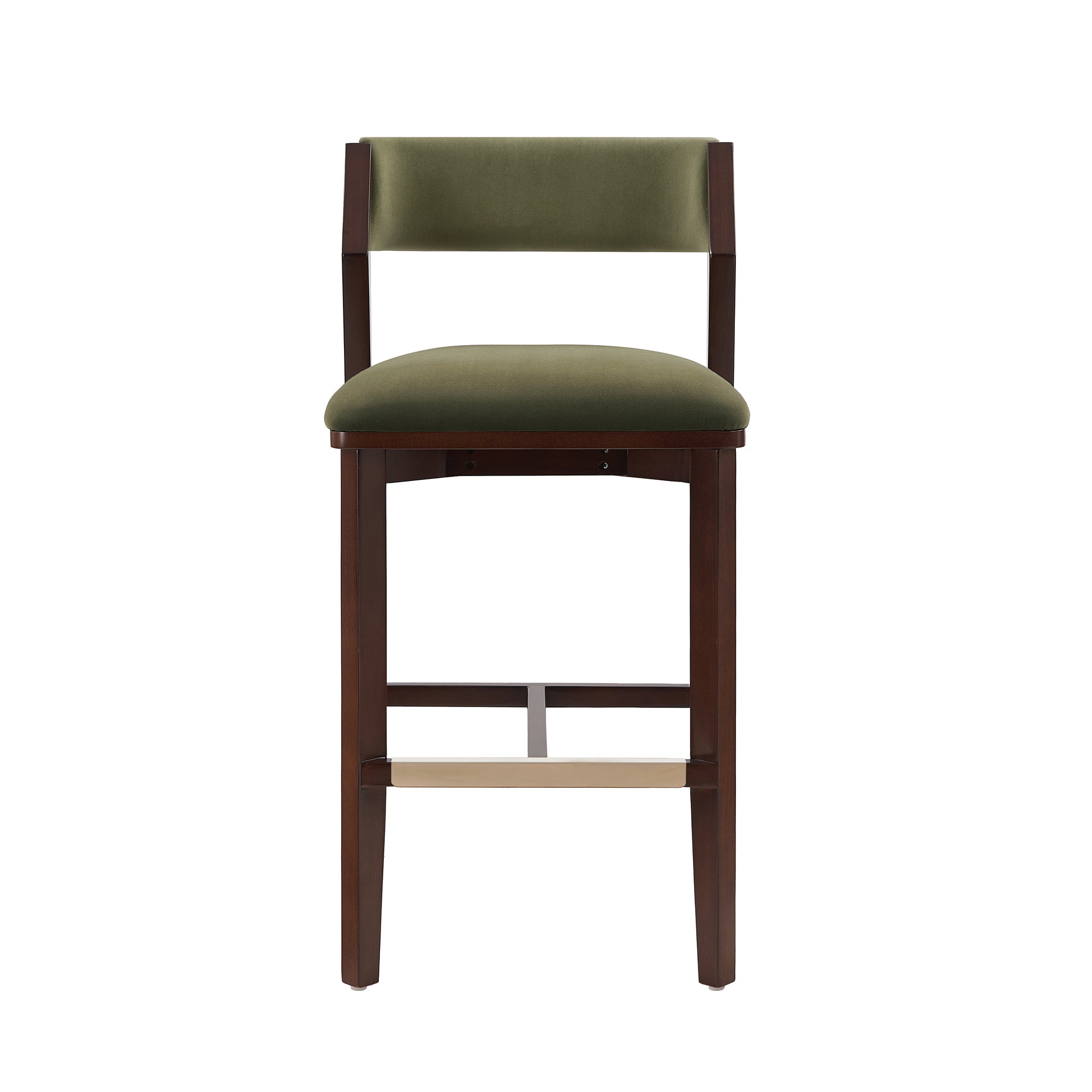 Patricia Wood Upholstered Barstool in Turtle Green