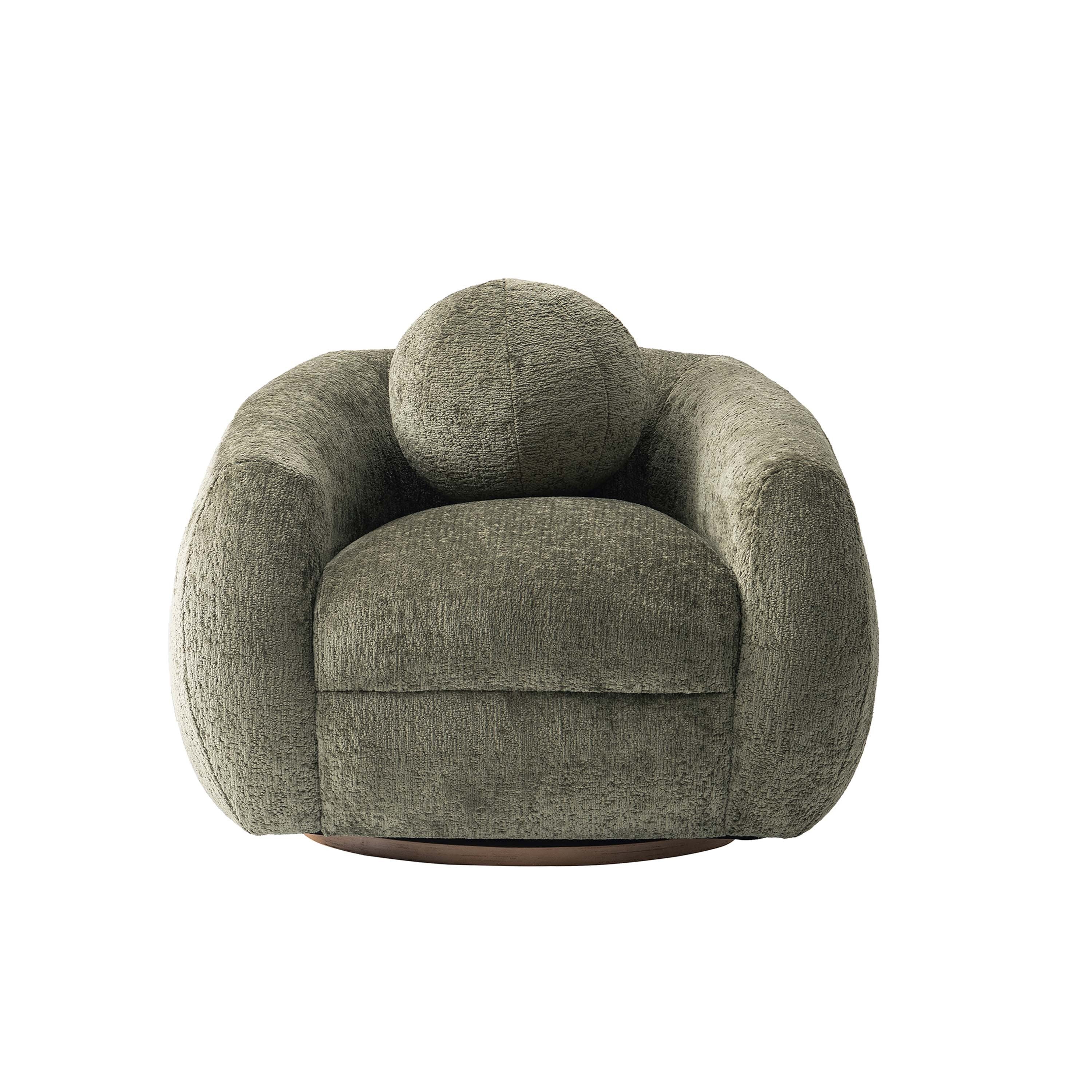 Tribeca Chenille Lounge Chair in Olive Green