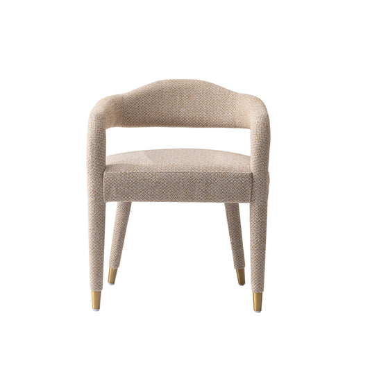 Aspen Upholstered Tweed Armchair in Gold Dust