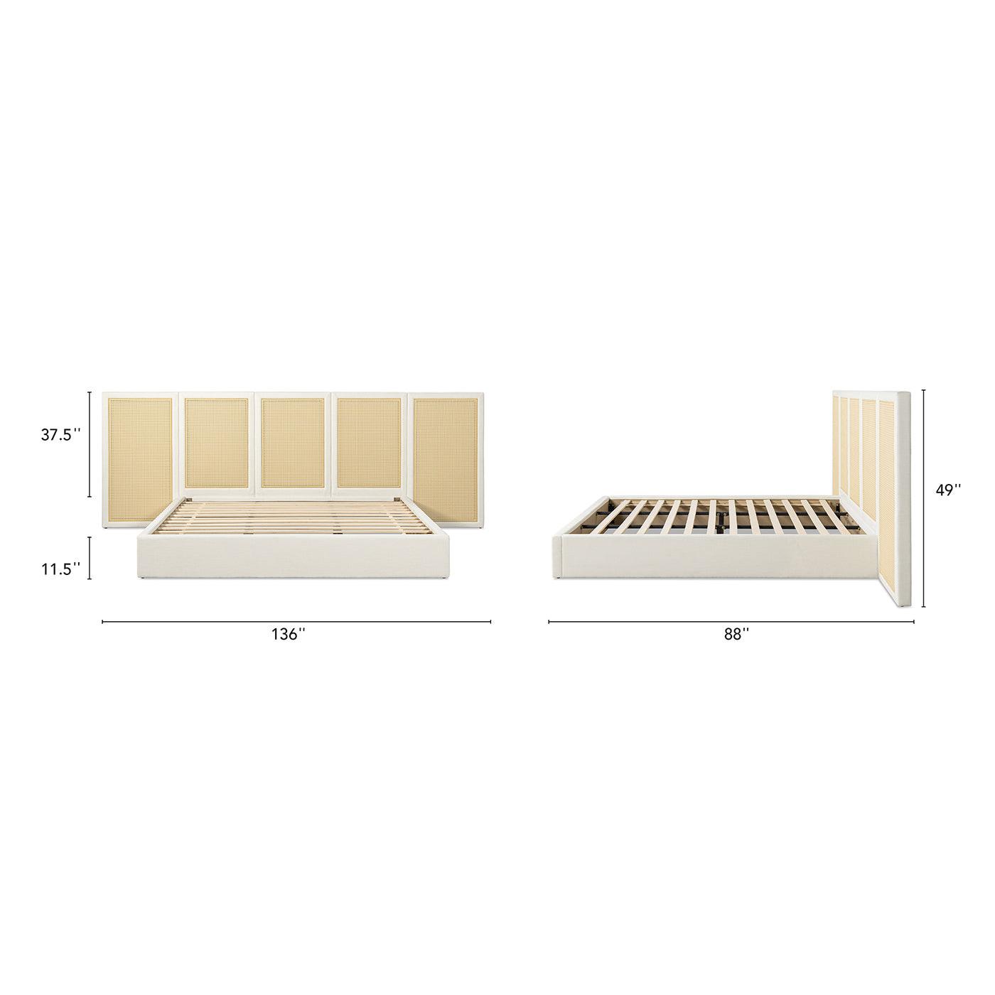 Capri Cane Platform Bed with Extended Headboard.
