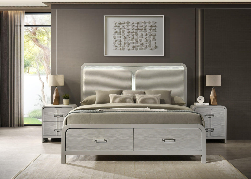 Aria Modern Storage King Bed with Drawers.