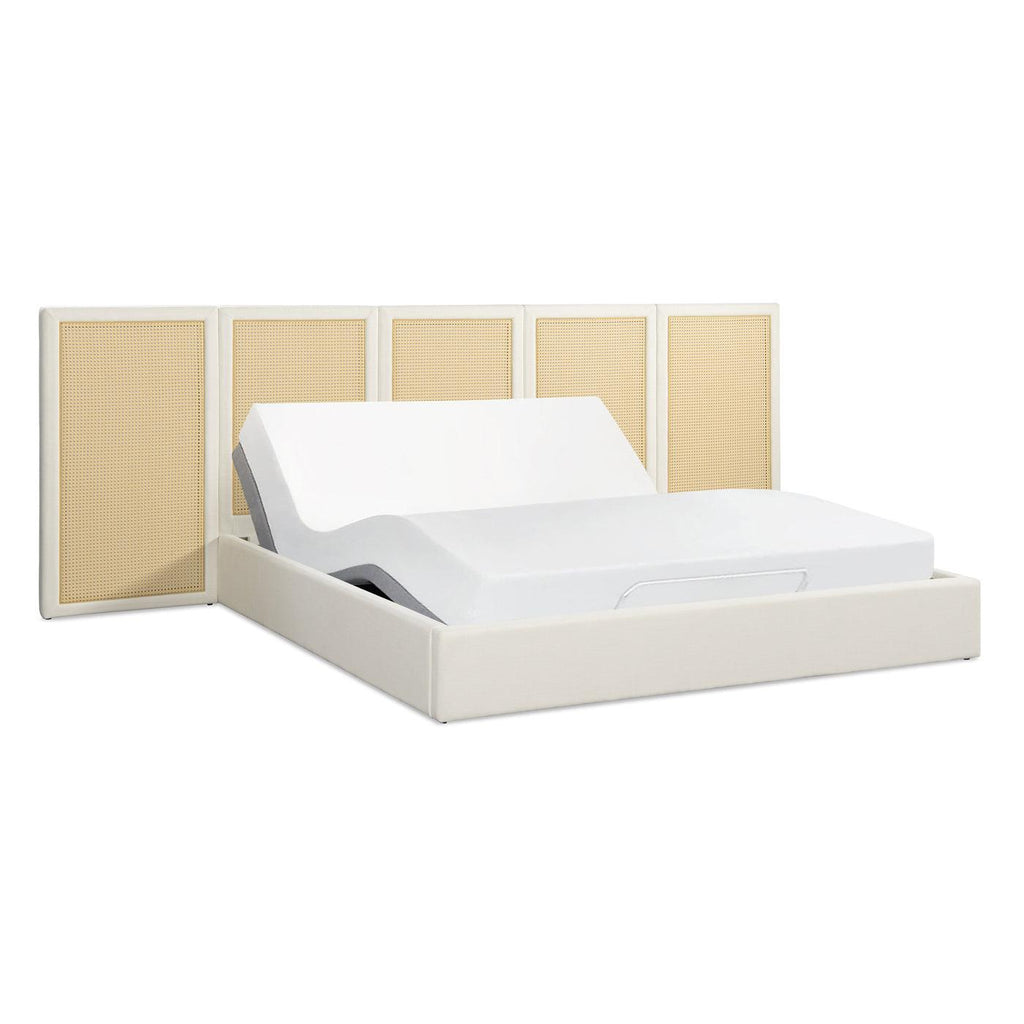 Capri Cane Platform Bed with Extended Headboard.