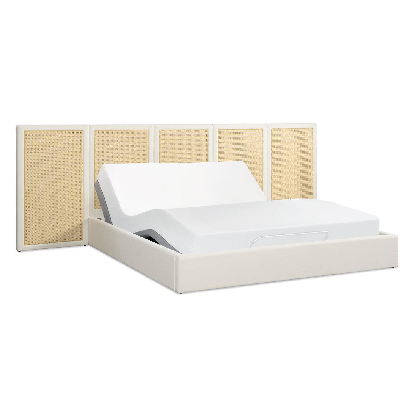 Capri Cane Platform Bed with Extended Headboard.