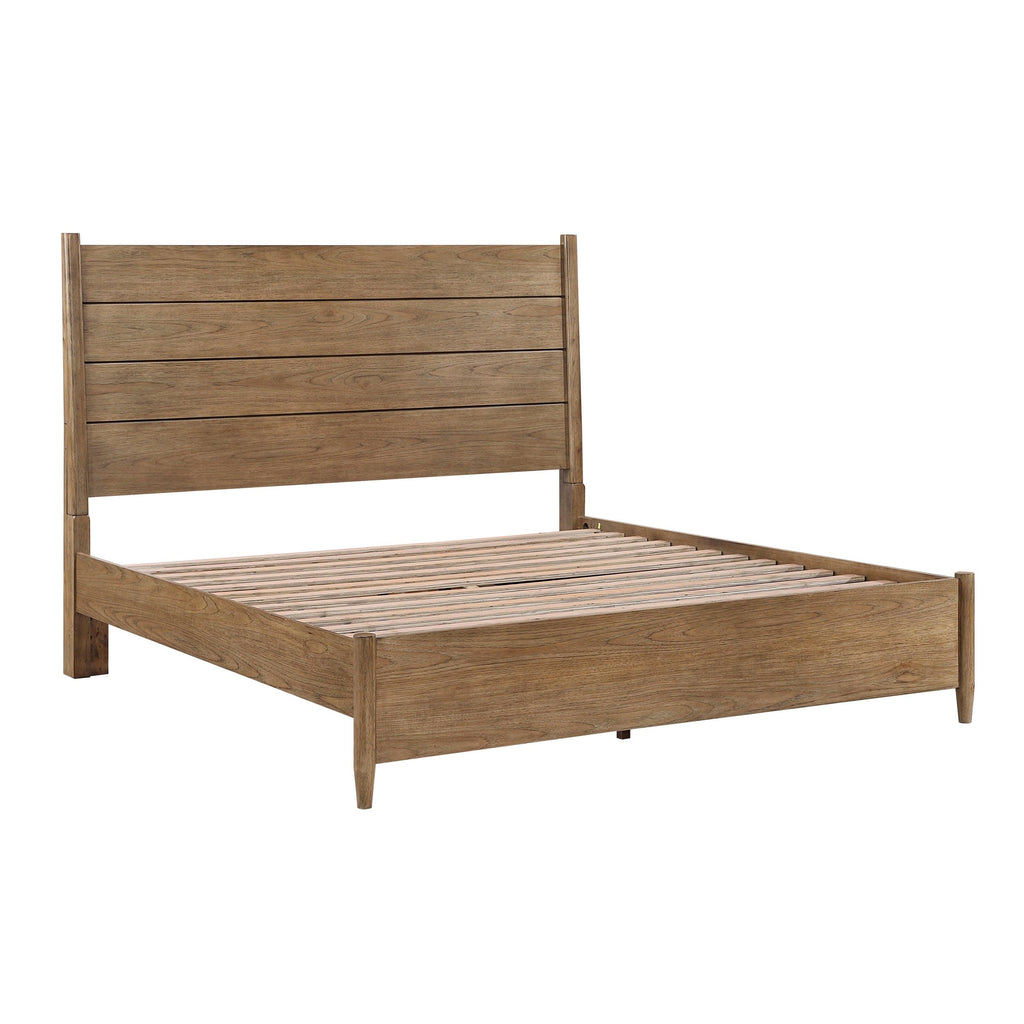 Queen Platform Bed with Removable Upholstery Cushion.