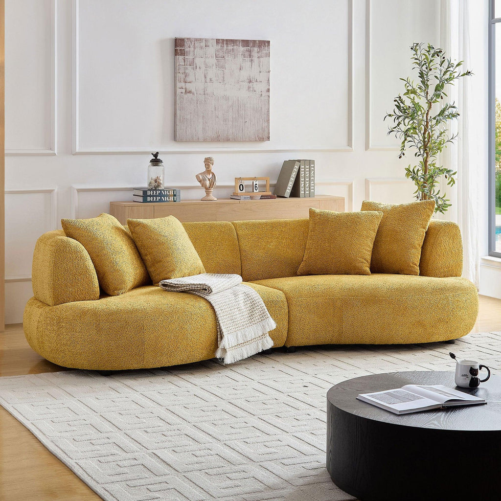 Curved Mid Century Modern Sofa for Comfortable Living.