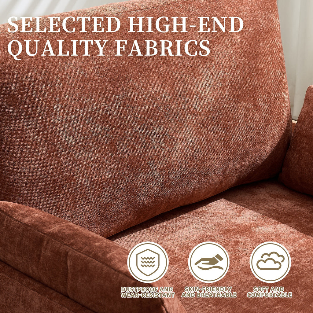 High-quality chenille fabric of the Convertible Sofa Bed Recliner - 3-in-1, featuring dustproof, breathable, and soft-touch properties.
