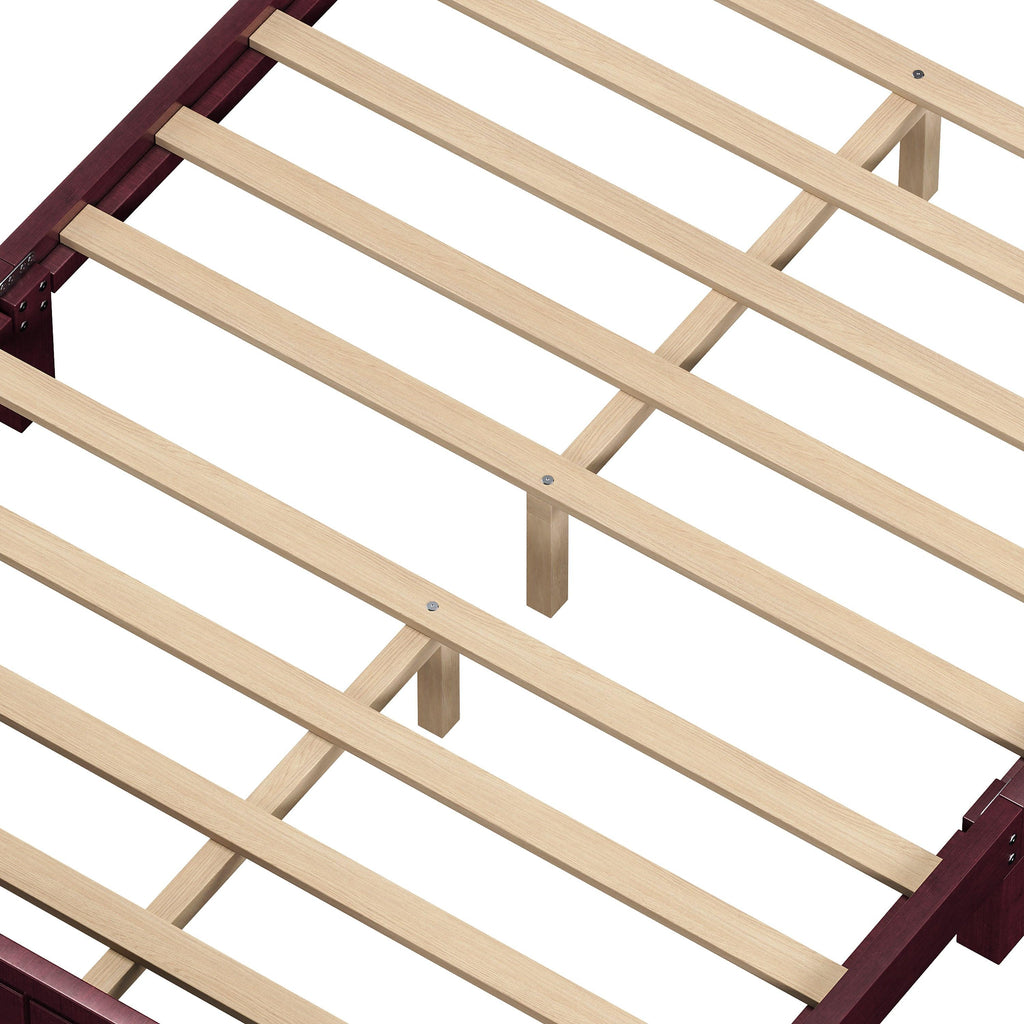 Full Size Wooden Bed Frame with Headboard, Easy Assembly.