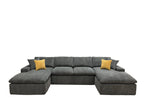 Coffee-Bean Like Upholstered Sectional Sofa for 4.