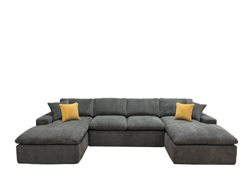 Coffee-Bean Like Upholstered Sectional Sofa for 4.