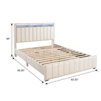 Beige Full Size Bed Set with Nightstands for Bedroom.