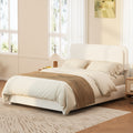 Cloud Boucle Full Bed Frame with Adjustable Headboard in White
