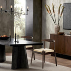 Mid-Century Modern Dining Chairs Set of 2 with Oak Frame.