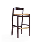 Klismos Wood Upholstered Barstool in Camel
