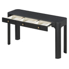 TREXM Rustic Console Table with Storage and Curved Corners.