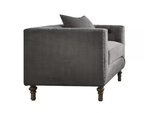 Sidonia Gray Velvet Chair with Pillow.
