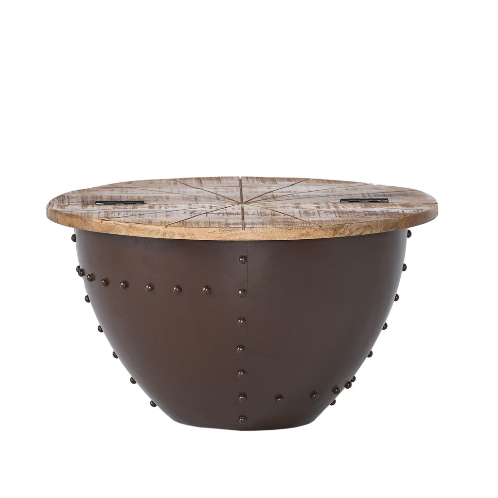 Modern Industrial Wooden & Iron Coffee Table.