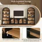3-Piece Retro TV Stand Set with Bookshelf for Up to 70 TVs.