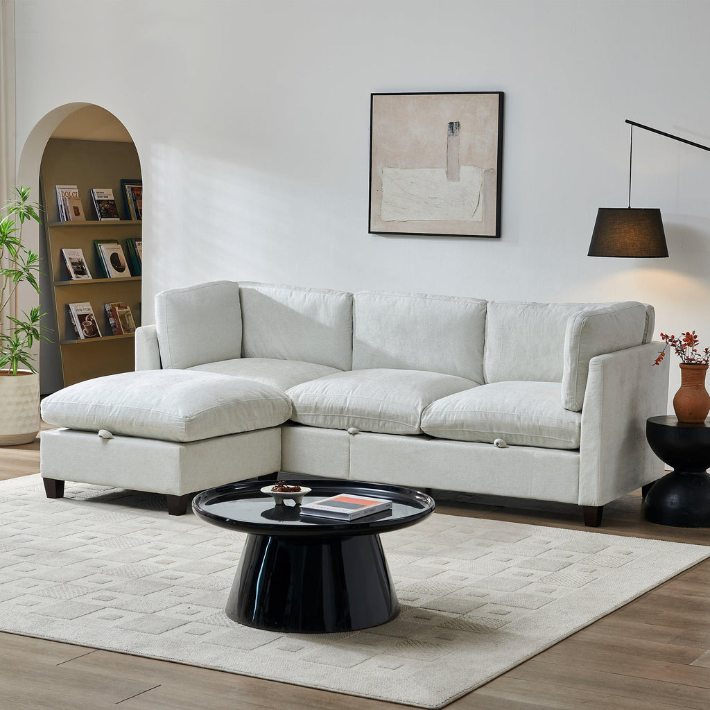 96.5' Sectional Couch with Ottoman for Living Room.