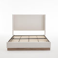 Hosford Minimalist Upholstered Wingback Bed.