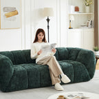 Chenille Foam Sofa - Modern Quilted Design for Comfort.