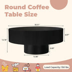Fluted Round Coffee Table - Mid Century Modern Design.