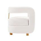 Amirah Velvet Lounge Chair in White.