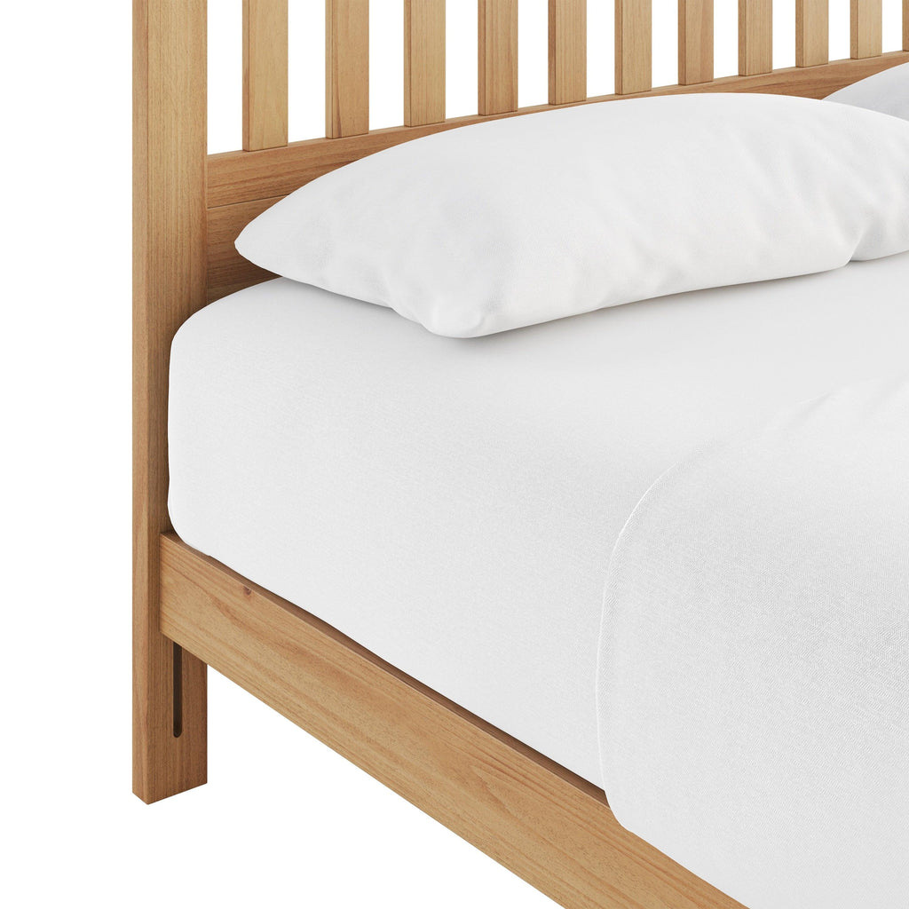 Malinda Mission Style King Panel Bed with Wood Construction.