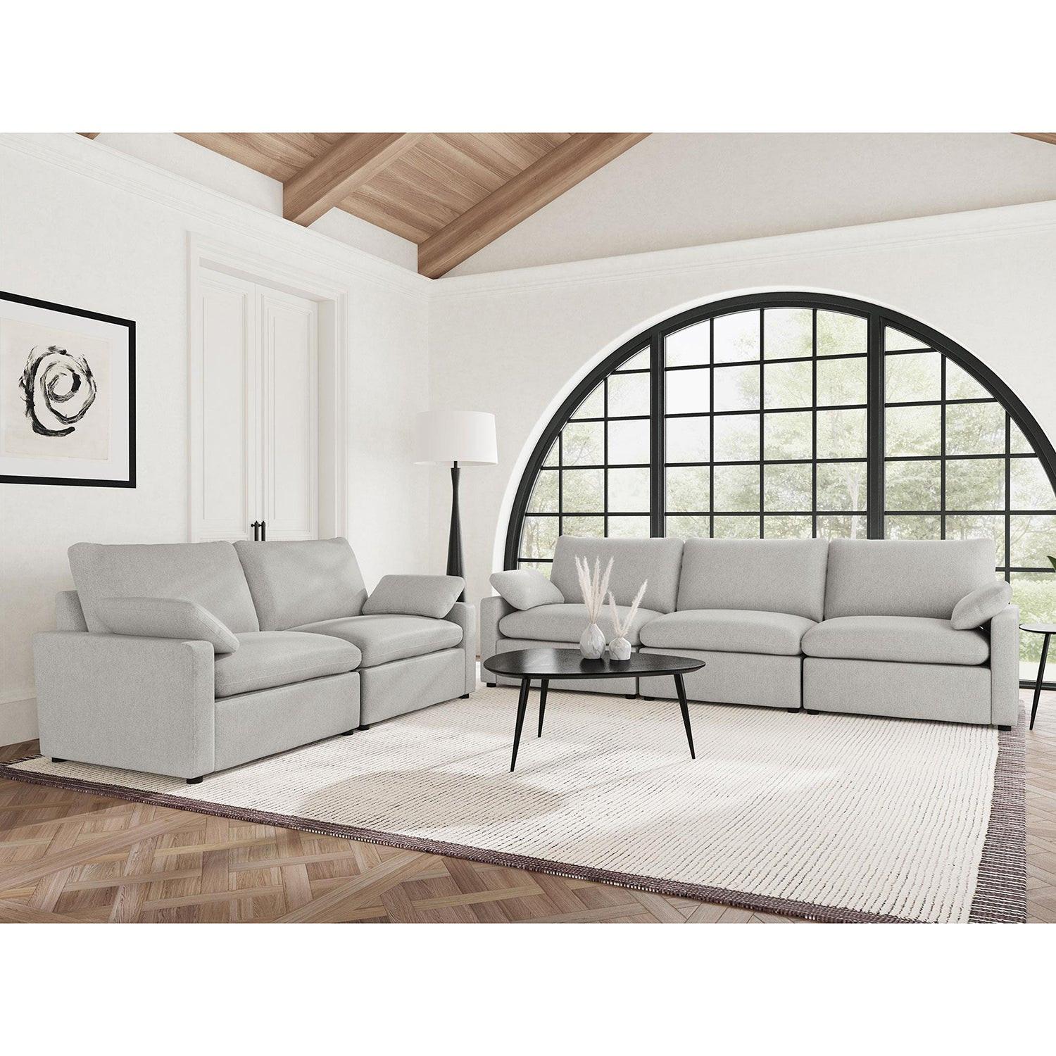 Hollander Grey Power Reclining Sofa with Comfort Features.